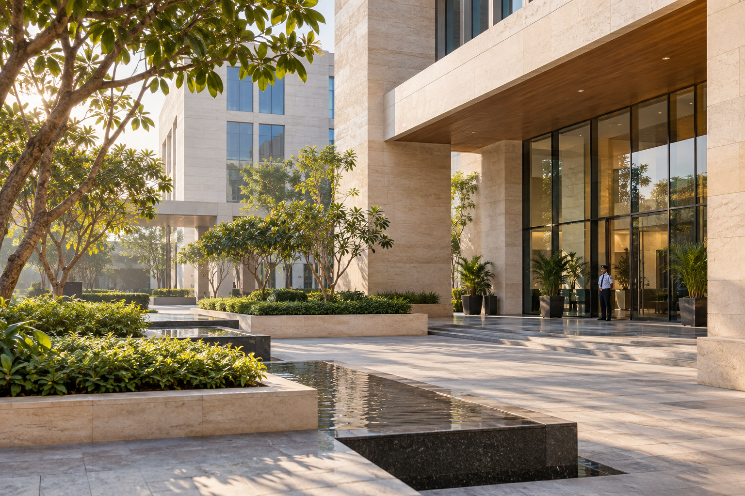 Illustrative maintained commercial entrance